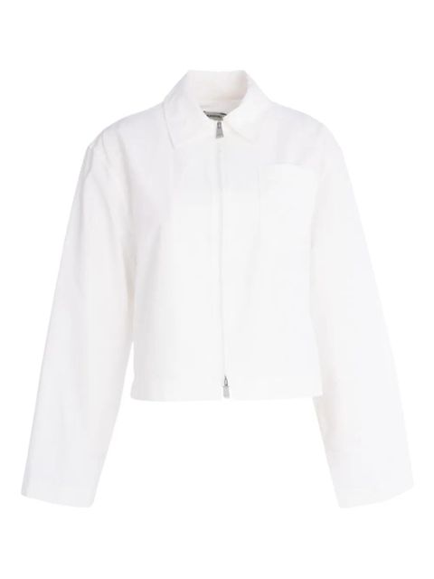 Simkhai zip-front lace-insert jacket - White - zdjęcie produktu nr 1