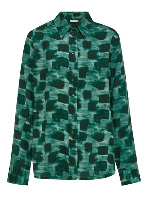 Ferragamo abstract-print button-up shirt - Green - zdjęcie produktu nr 1