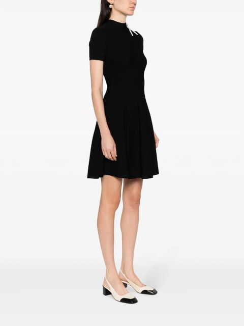 Valentino Garavani bow-embellished knit minidress - Black