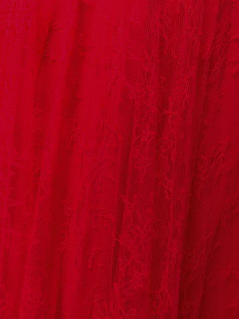 Valentino Garavani pleated chantilly lace skirt - Red