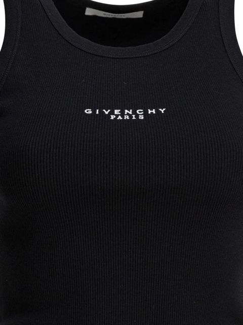 Givenchy slim-fit logo-detail ribbed cotton top - Black