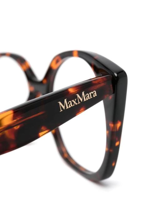 Max Mara Eyewear tortoiseshell oversized-frame glasses - Brown
