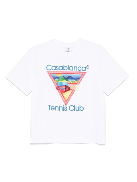 Casablanca Tennis Club Icon triangle-print T-shirt - White - zdjęcie produktu nr 1