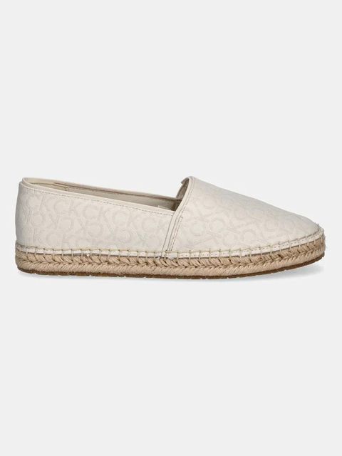 Calvin Klein espadryle FLAT ESPADRILLE - JACQ kolor beżowy HW0HW02467 - zdjęcie produktu nr 2