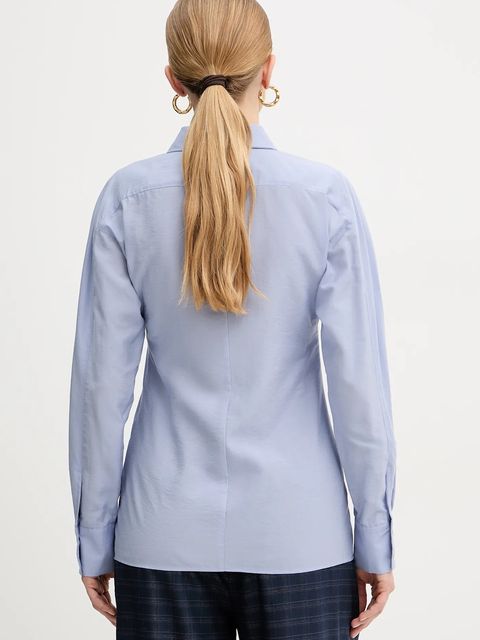 Marella koszula damska kolor niebieski regular z kołnierzykiem klasycznym 2523116022200