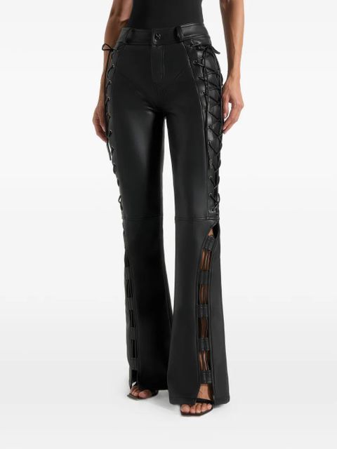 Manière De Voir Ambre lace-up flared trousers - Black - zdjęcie produktu nr 1