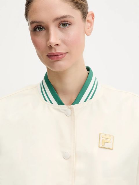 Fila kurtka bomber Leme kolor beżowy przejściowa oversize FAW0999