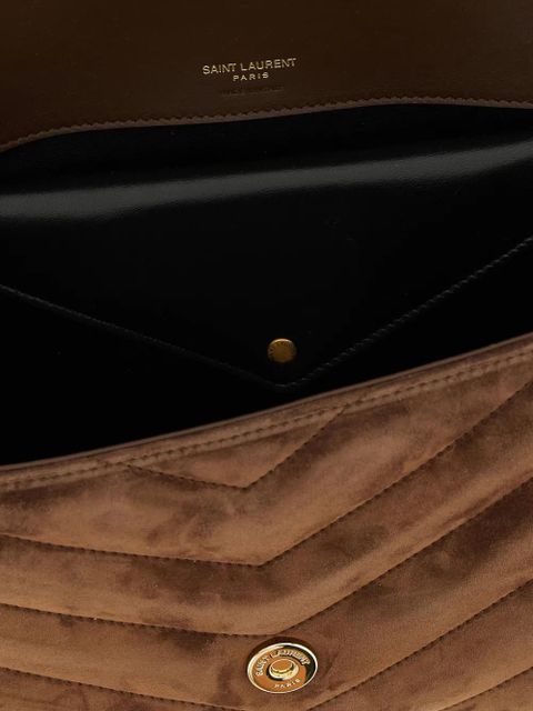 Saint Laurent medium Lou Lou quilted-matelassé shoulder bag - Brown