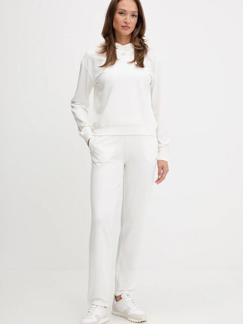 HUGO spodnie dresowe damskie kolor beżowy gładkie 50556808