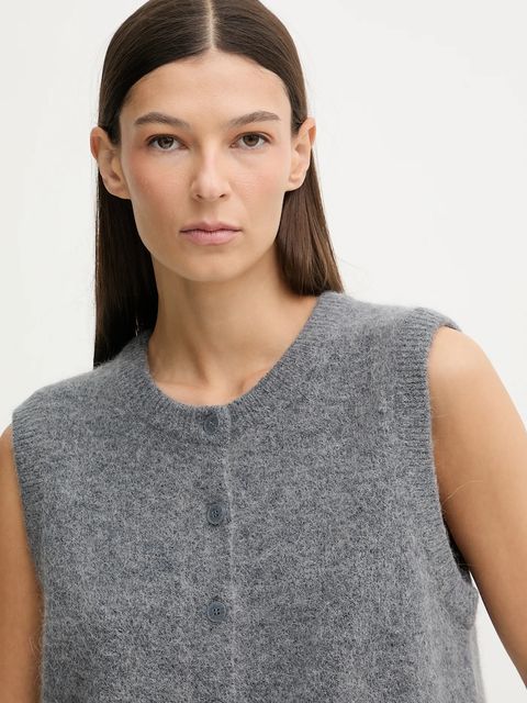 Marc O'Polo kamizelka z dodatkiem wełny damski kolor szary lekki 5000007825