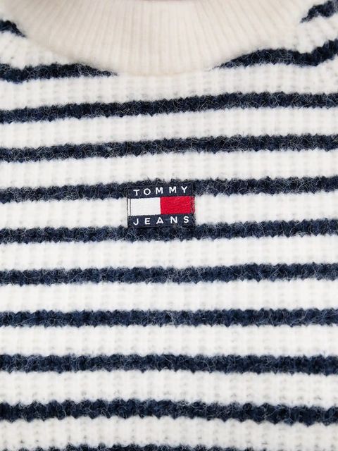 Tommy Jeans sweter z domieszką wełny damski kolor biały DW0DW21677