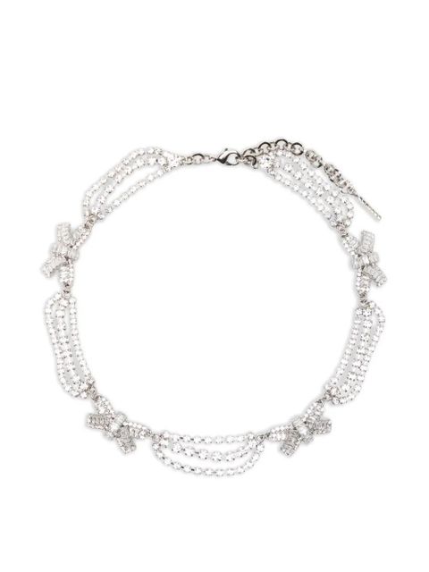 Alessandra Rich bow-embellished necklace - Silver