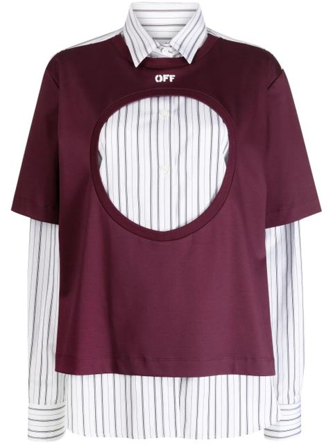 Off-White panelled striped shirt - Purple - zdjęcie produktu nr 1