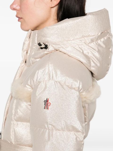 Moncler Grenoble metallic shearling-trimmed jacket - Neutrals