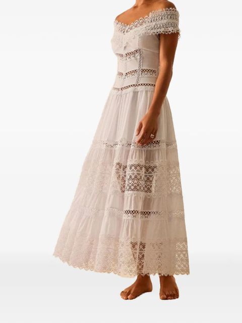 Charo Ruiz Ibiza Amaira lace-panelled tiered maxi dress - White - zdjęcie produktu nr 1