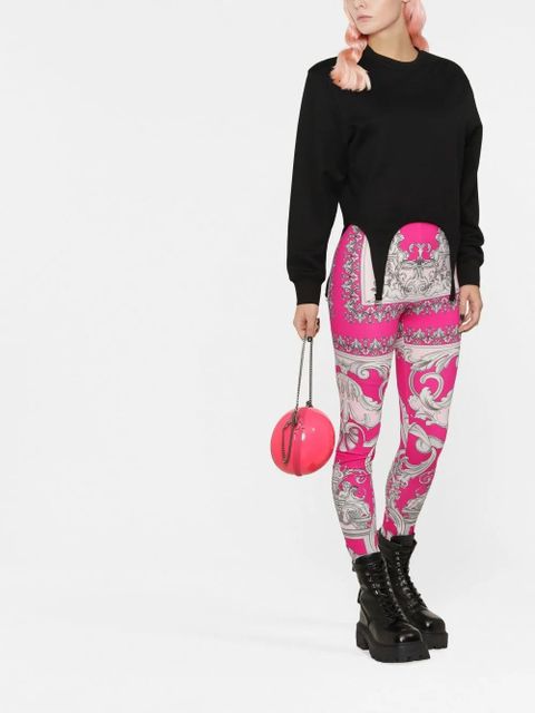 Versace Silver Baroque-print leggings - Pink