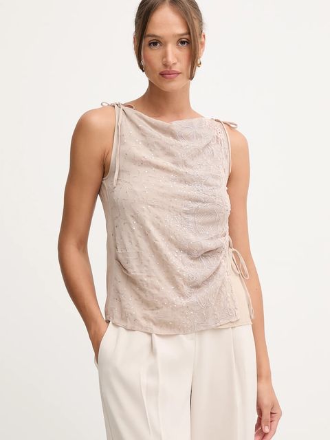 Hoss Intropia bluzka damska kolor beżowy wzorzysta 5872100 - zdjęcie produktu nr 1