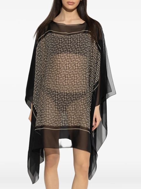 Balmain geometric-print beach dress - Black