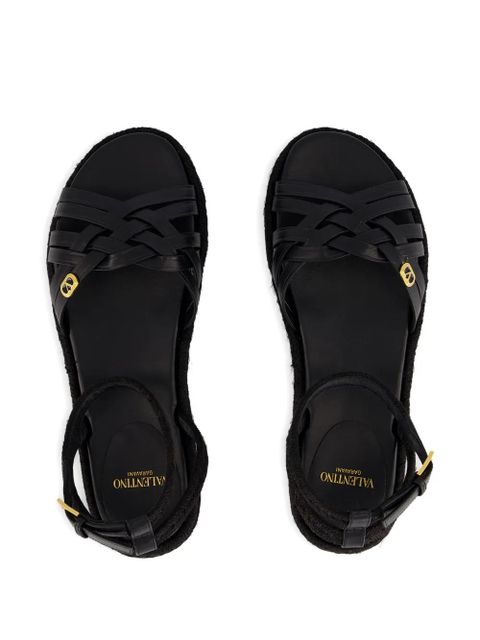 Valentino Garavani VLogo Signature interwoven sandals - Black