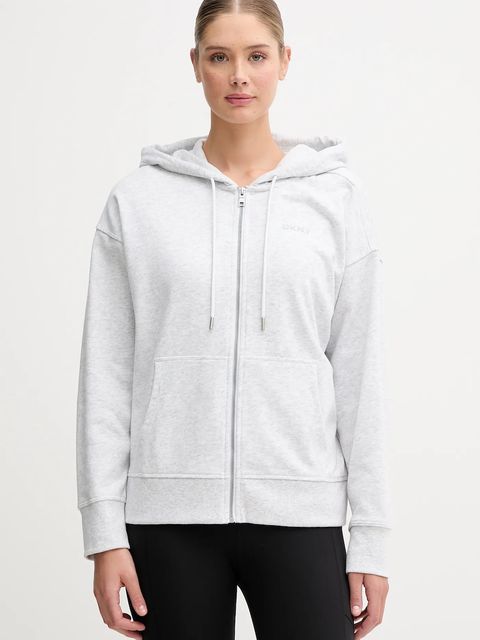 Dkny bluza damska kolor niebieski z kapturem z aplikacją DP5J9666 - zdjęcie produktu nr 1