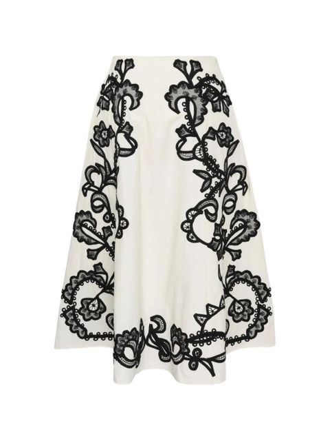 Ulla Johnson embroidered A-line skirt - White - zdjęcie produktu nr 2