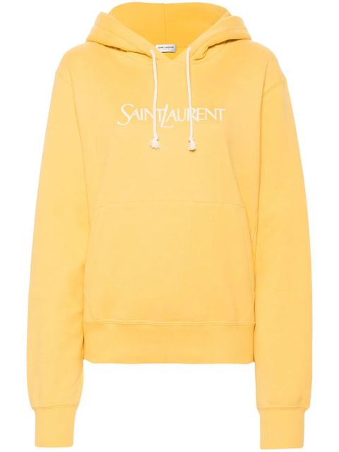 Saint Laurent logo-print cotton hoodie - Yellow - zdjęcie produktu nr 1