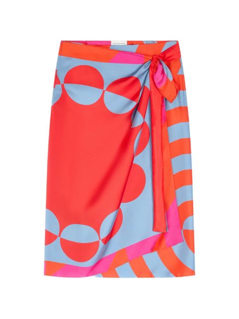 DRIES VAN NOTEN printed wrap midi skirt - Red - zdjęcie produktu nr 1