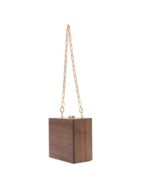 Cult Gaia Tic Tac Toe chain clutch - Brown