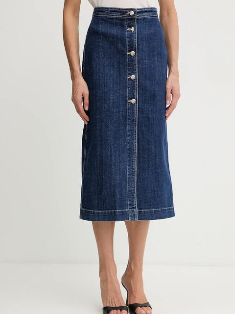 Silvian Heach spódnica SIKIM kolor granatowy midi prosta GPA25402GO - zdjęcie produktu nr 1