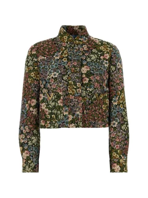 Valentino Garavani embroidered jacquard blazer - Green - zdjęcie produktu nr 1