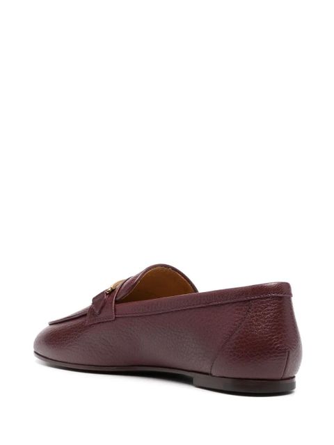 Tod's logo-detail leather loafers - Red