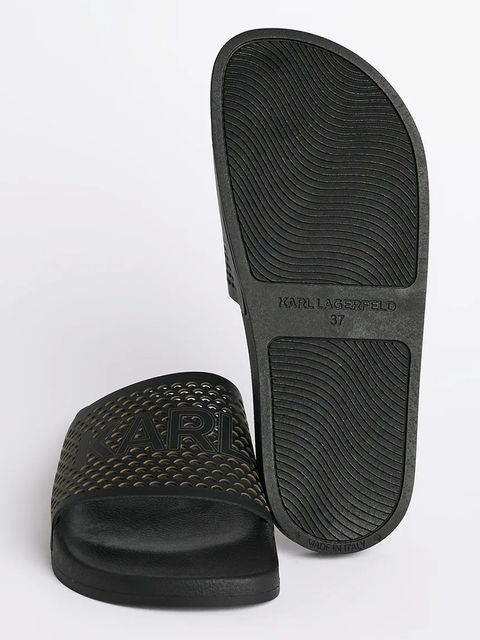 Karl Lagerfeld klapki skórzane KONDO 2.0 damskie kolor czarny KL80915