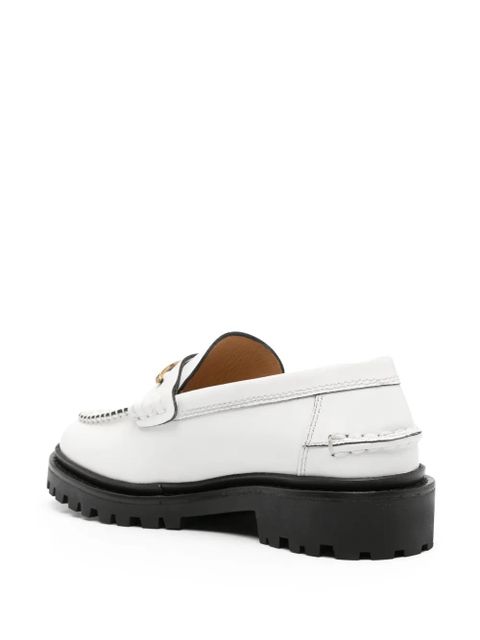 ISABEL MARANT Frezza leather loafers - White