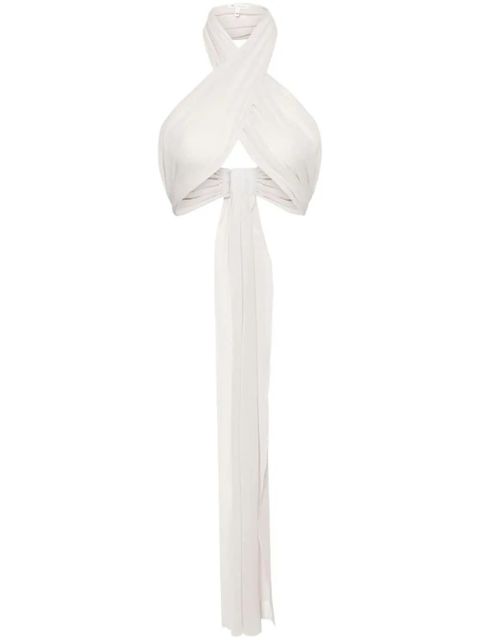 AMI Paris silk wrap top - Neutrals - zdjęcie produktu nr 1