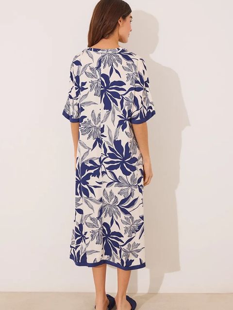 women'secret sukienka kolor granatowy midi prosta 4479831