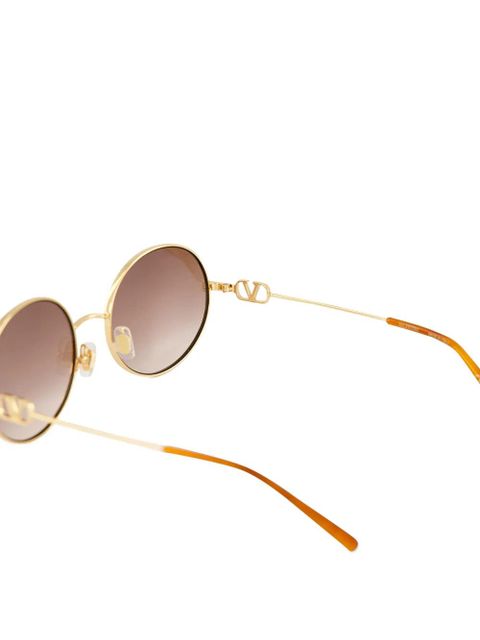 Valentino Garavani VLogo Signature round-frame sunglasses - Gold