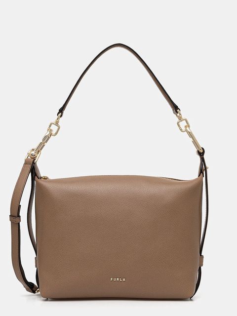 Furla torebka skórzana Tonie Mini Hobo kolor brązowy WE00877 A.0023 4489S - zdjęcie produktu nr 1