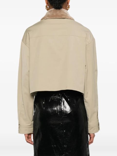 Nanushka zip-up faux fur-collar jacket - Neutrals - zdjęcie produktu nr 2