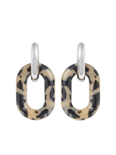 Rabanne XL link patterned earrings - Silver - zdjęcie produktu nr 1
