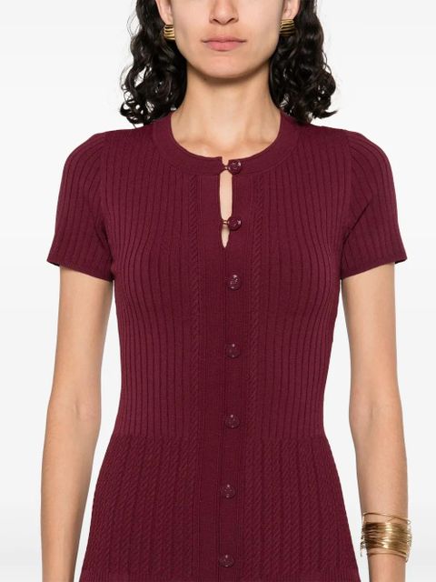 SANDRO knitted midi dress - Red