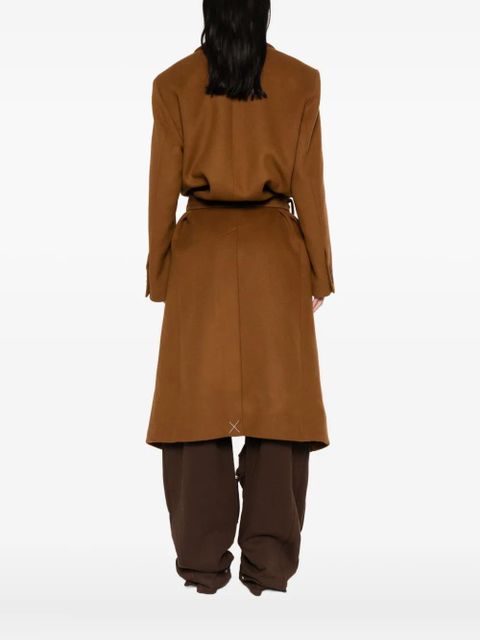 The Attico single-breasted belted coat - Brown