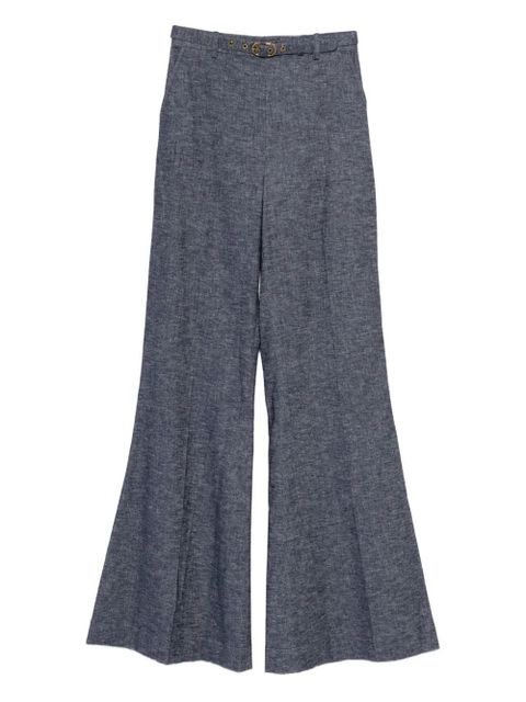 ZIMMERMANN Hypnotic belted flared trousers - Blue - zdjęcie produktu nr 1