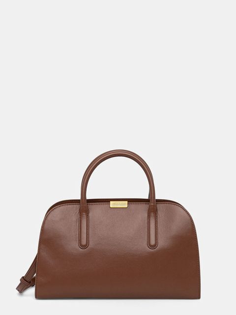 Tommy Hilfiger torebka skórzana kolor brązowy AW0AW18205 - zdjęcie produktu nr 1