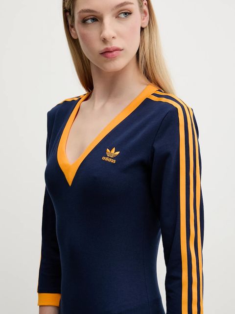 adidas Originals sukienka Essentials kolor granatowy maxi dopasowana JW3669