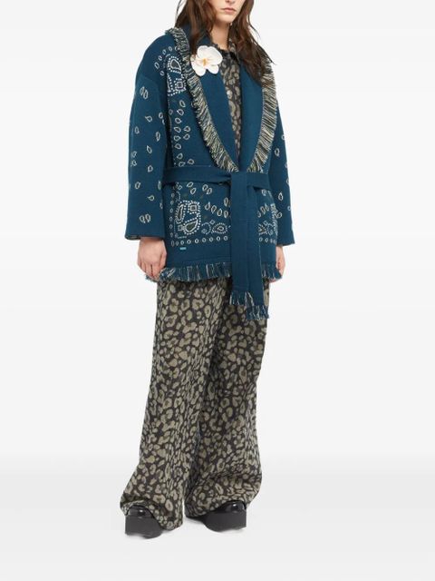 Alanui bandana-jacquard cardigan - Blue