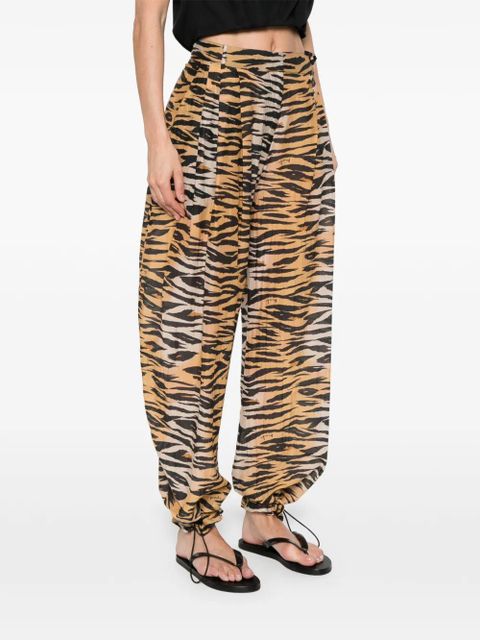 PINKO tiger-print trousers - Neutrals