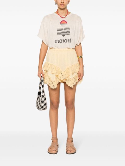 MARANT ÉTOILE Sukira broderie-anglaise shorts - Yellow