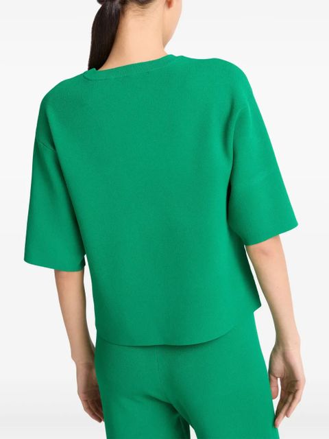 Yves Salomon knitted cropped T-shirt - Green