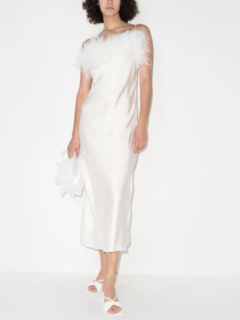 Sleeper Boheme feather-trim slip dress - White - zdjęcie produktu nr 2