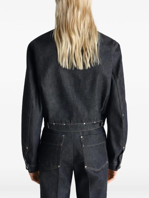 LEMAIRE studded cropped denim jacket - Blue
